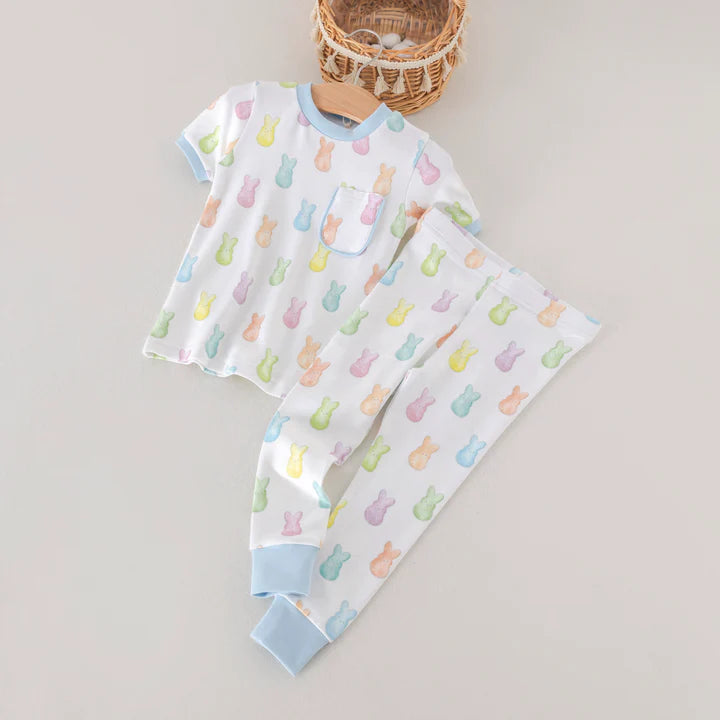 Nola Tawk Short Sleeve Organic Cotton Pj Set- Hoppy Easter