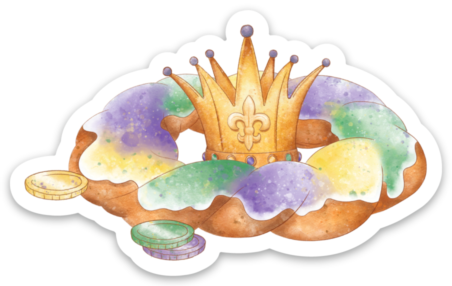 King Cake Die Cut Stickers