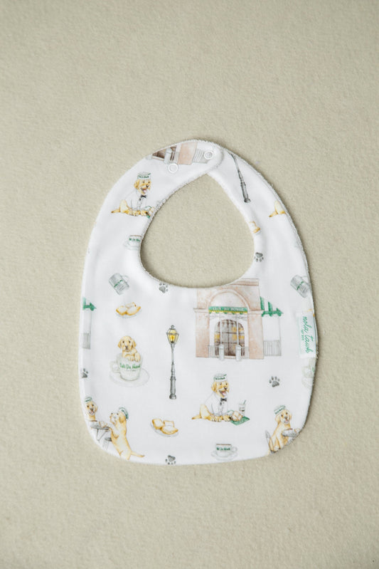 Powdered Sugar and Puppies Organic Cotton Baby Bib