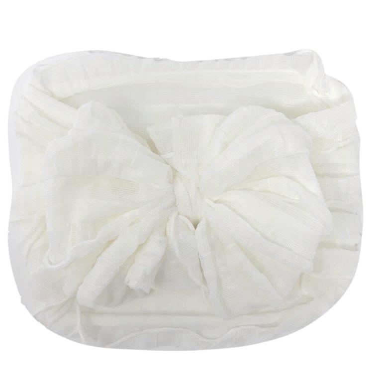 Ruffled Headband- Off White
