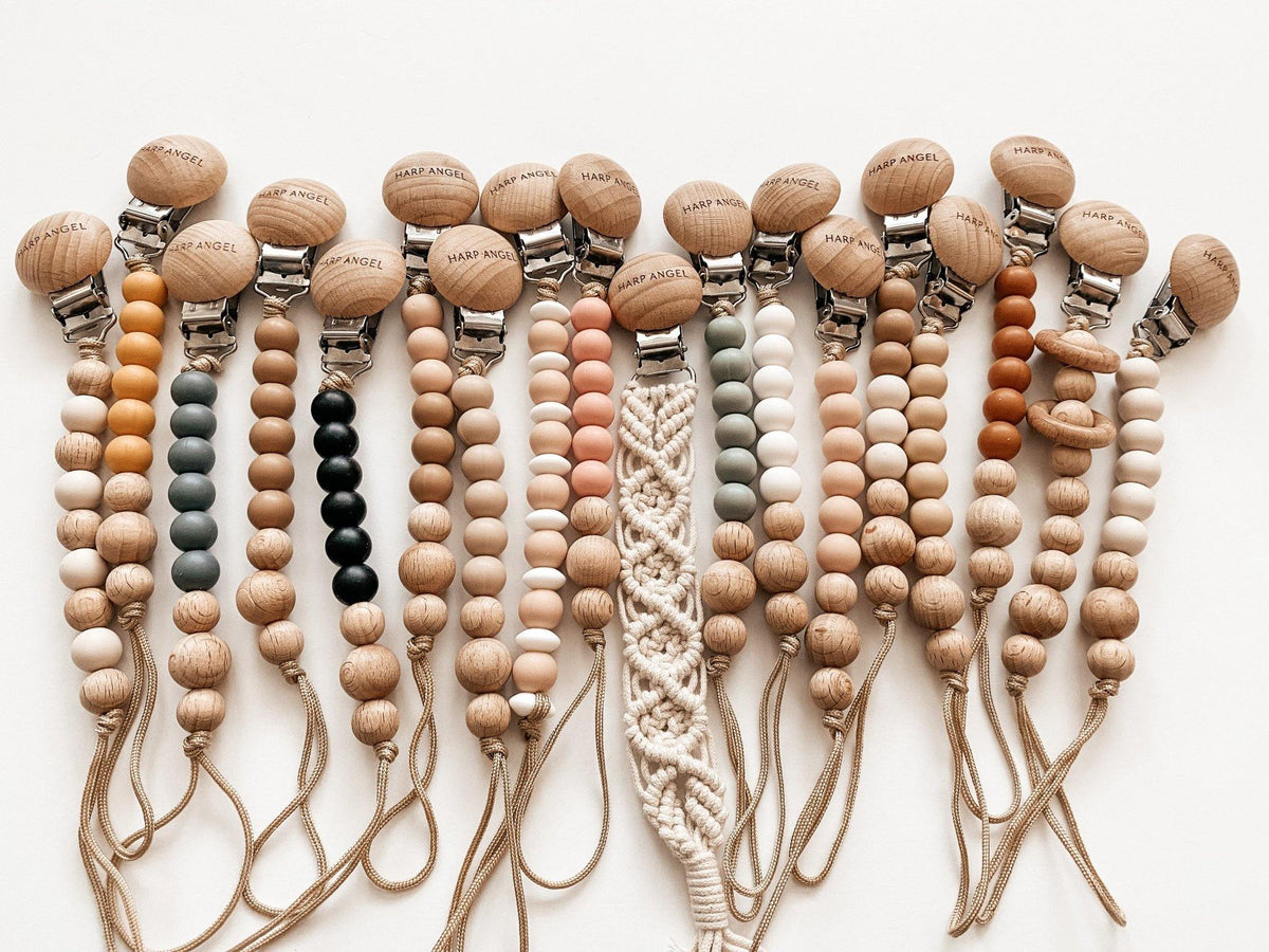 Pacifier Clip Macrame - Blush