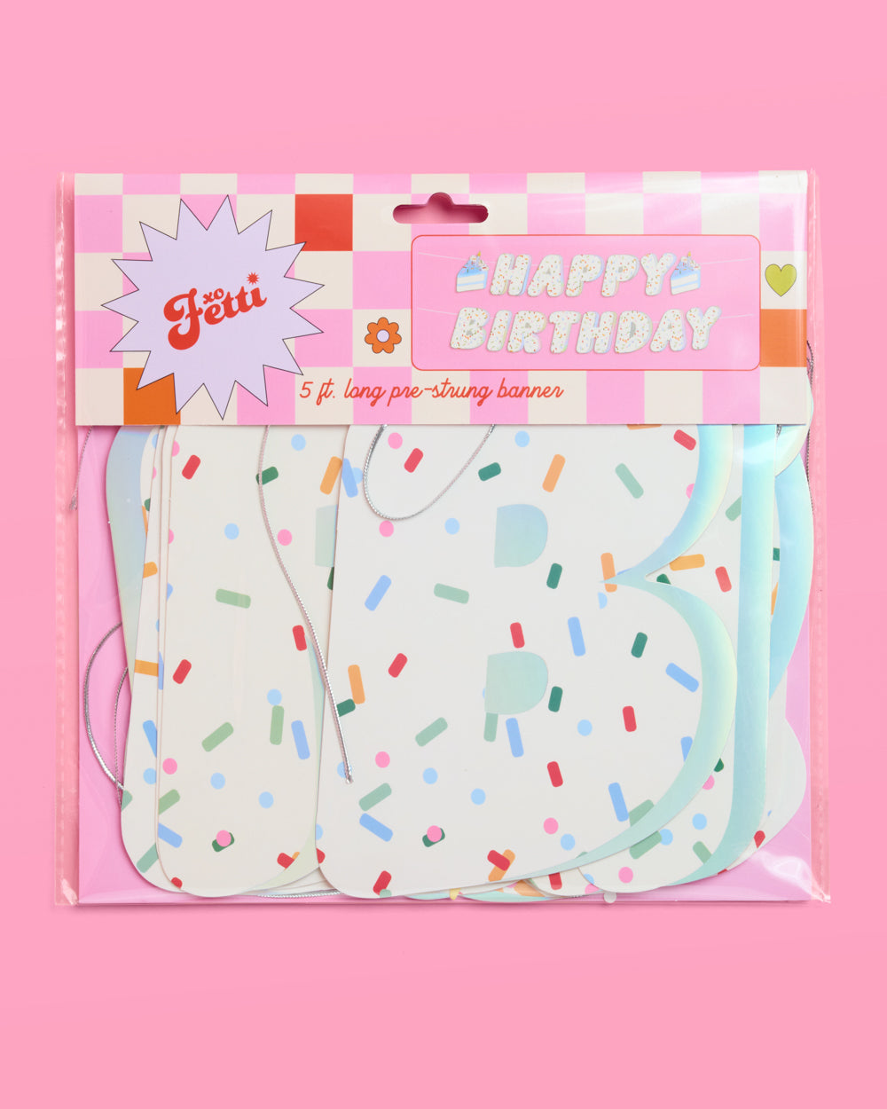 Bday Cake Banner - iridescent foil banner