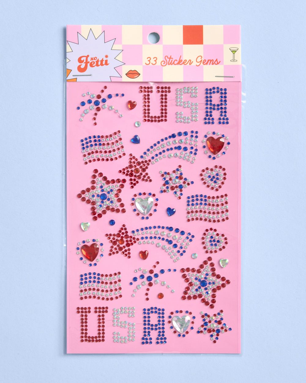 Party in the USA Gems - 33 adhesive gems