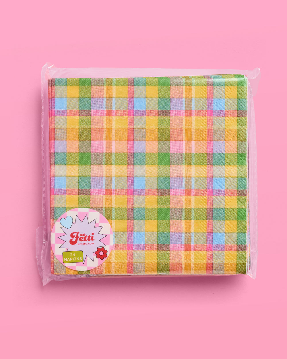 Summer Camp Napkins - 24 plaid paper napkins
