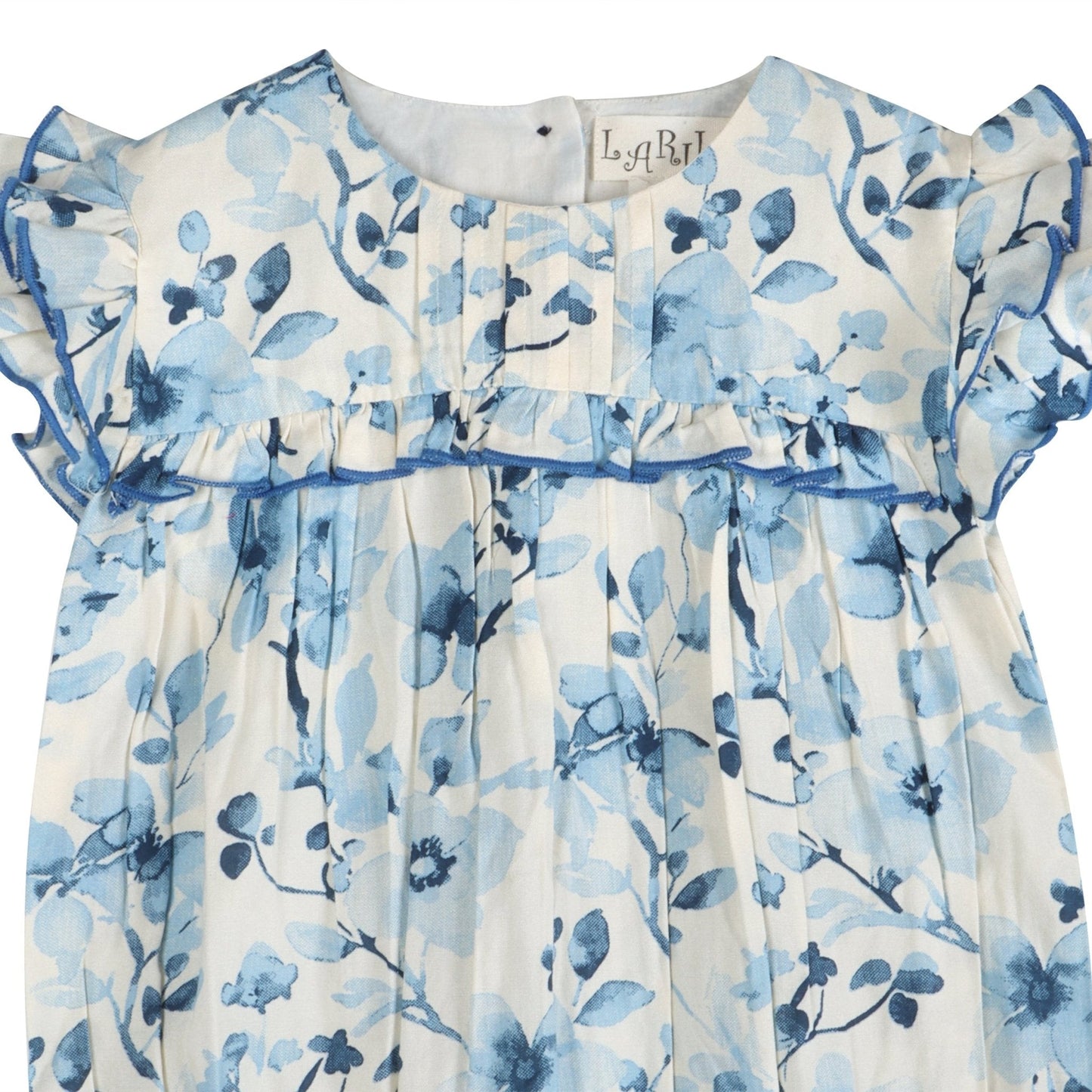 Periwinkle Blue Floral Print Girl Romper