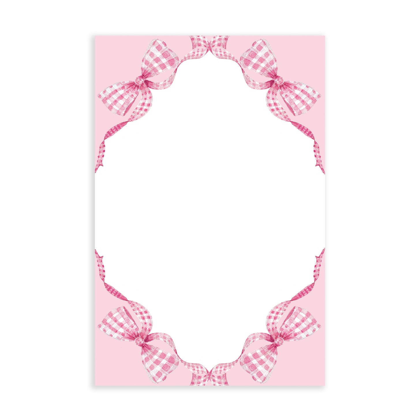 Pink Gingham Bow Notepad