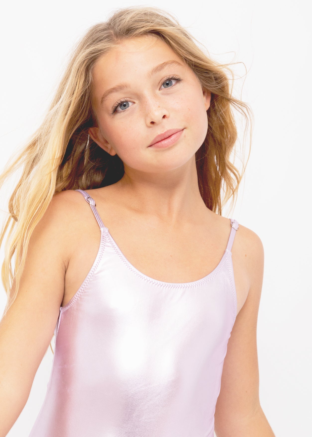 Metallic Pink Adjustable Straps Swimsuit