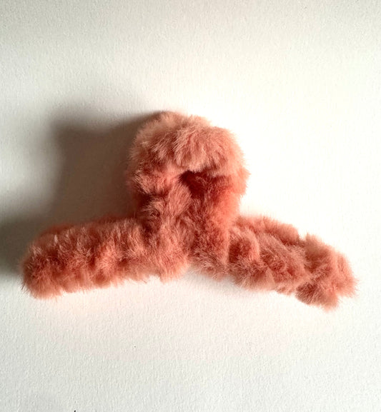 Plush Pastel Faux Fur Hair Claw