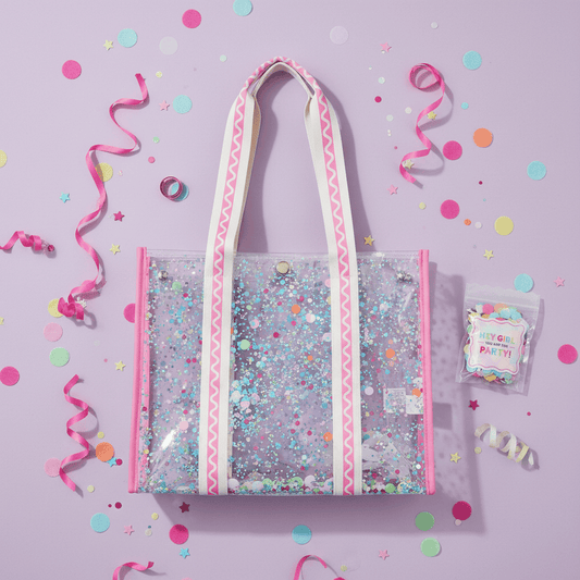 Confetti-filled Clear Vinyl Tote Bag