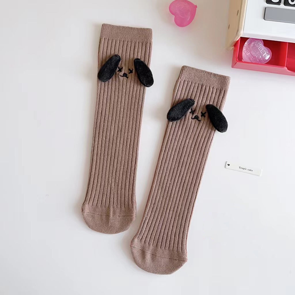 Baby Girls Kids Mommy And Me Dog-Ears Design Comfortable Knee-High Socks