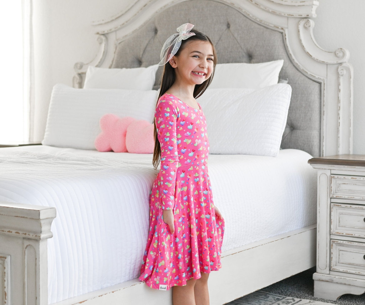 Rainbow Love Long Sleeve Twirl Dress