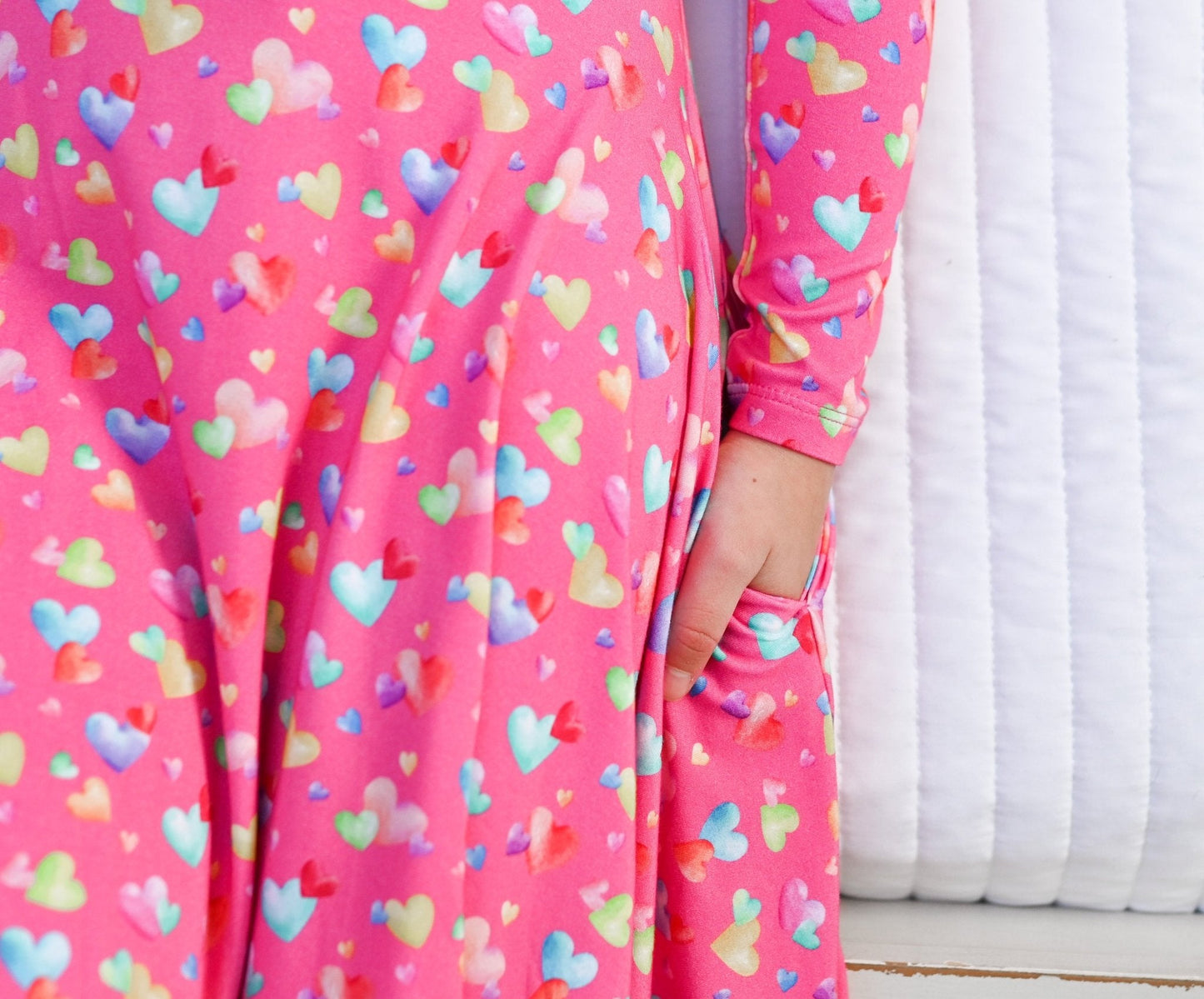Rainbow Love Long Sleeve Twirl Dress