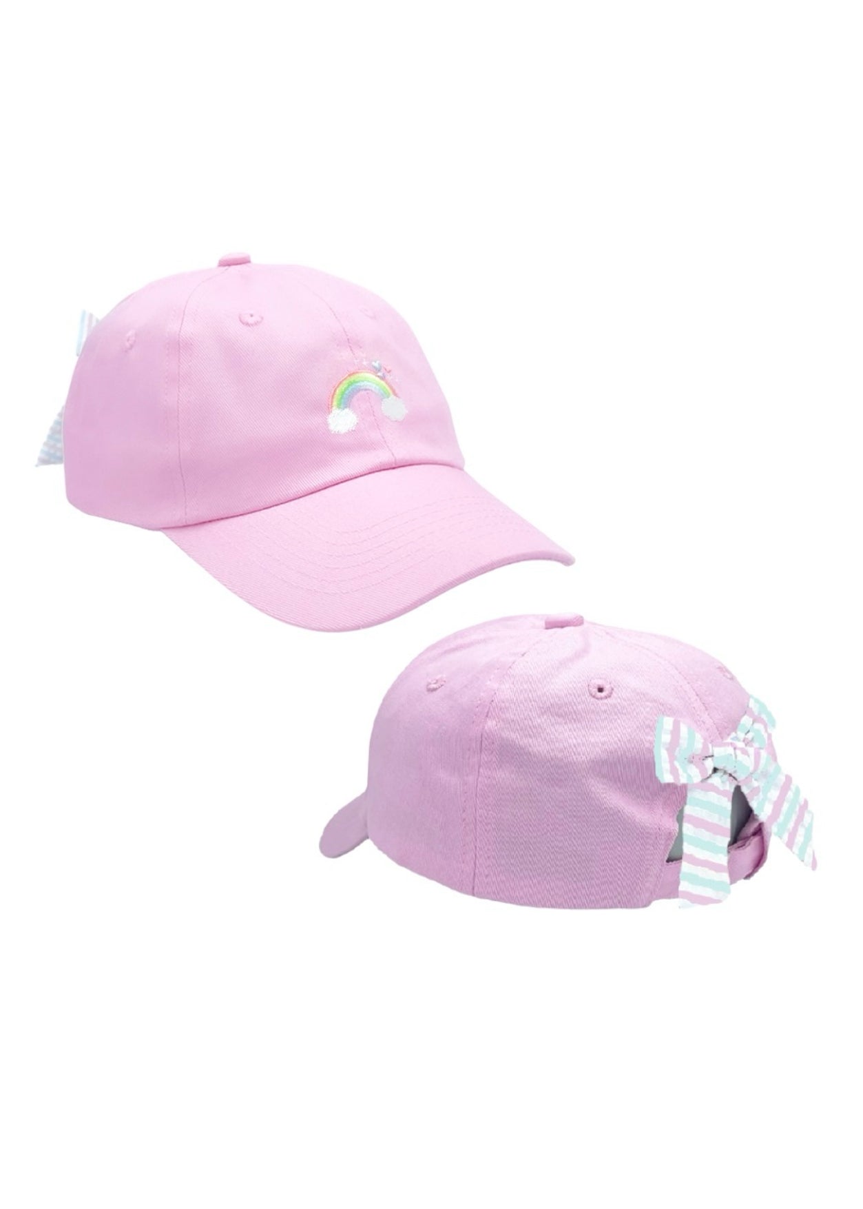 Rainbow Sparkle Bow Cap