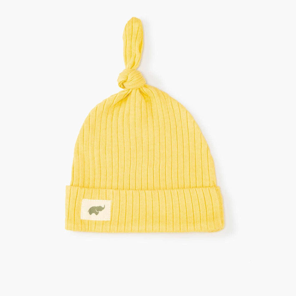 Ribbed Top Knot Cap - Marigold