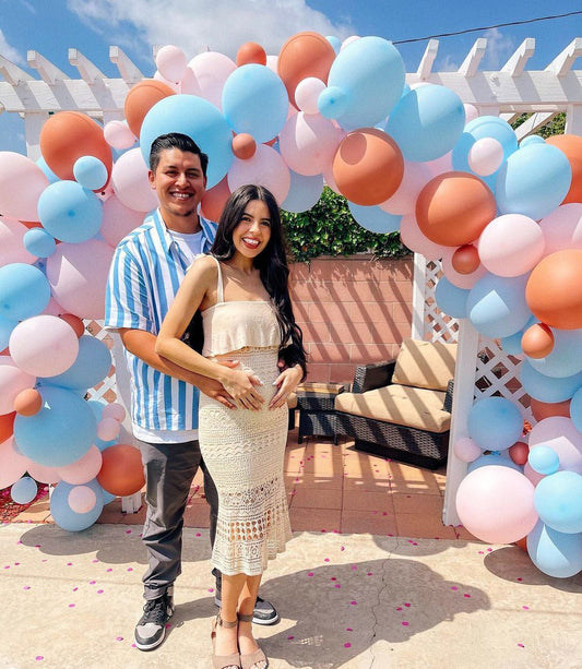 Rose Gold, Blue & Pink Balloon Garland Kit – Gender Reveal Decor