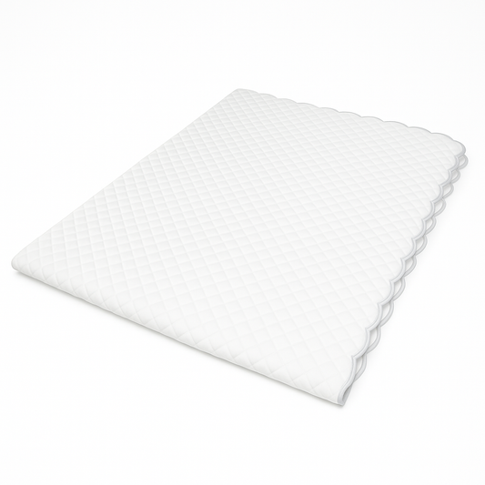 Embroidered Scallop Coverlet - Silver