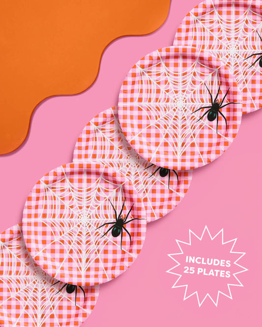 Pink Halloween Plates - 25 paper plates