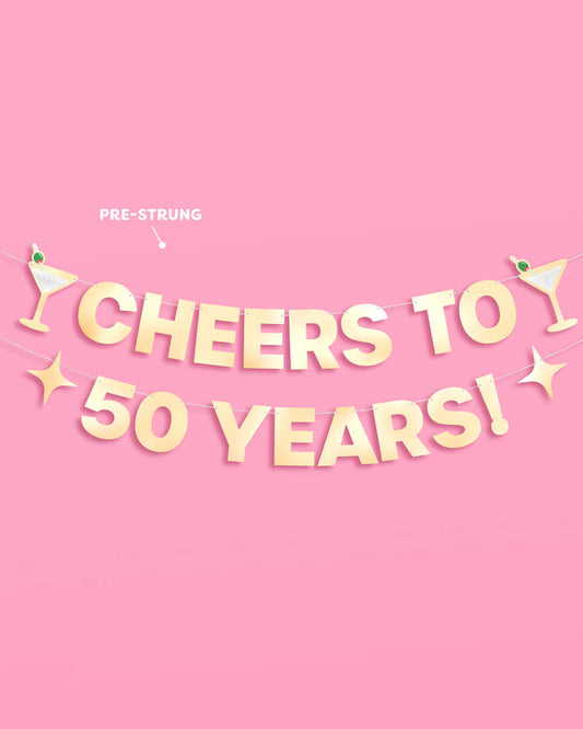 Cheers to 50 Years Banner - 3D paper banner