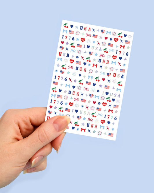 America 250 Nail Stickers - 250 nail stickers
