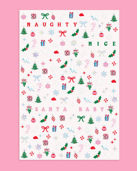 Santa Baby Nail Stickers - 744 adhesive nail stickers