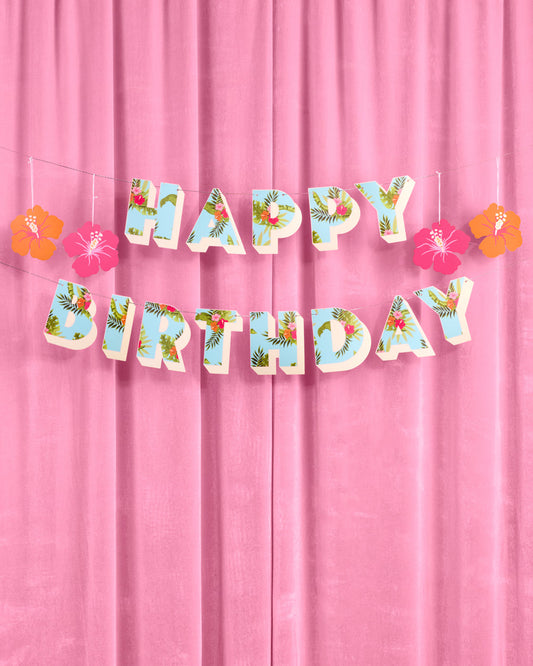 Aloha Birthday Banner - matte colorful banner