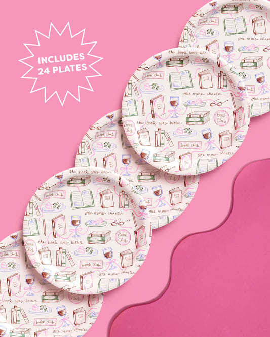 Book Club Plates - 25 paper plates