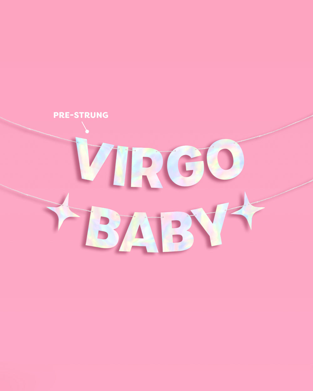 Virgo Baby Banner - iridescent foil banner
