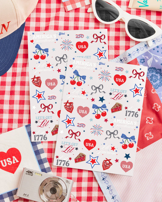 America 250 Tattoos - 60 temporary tattoos