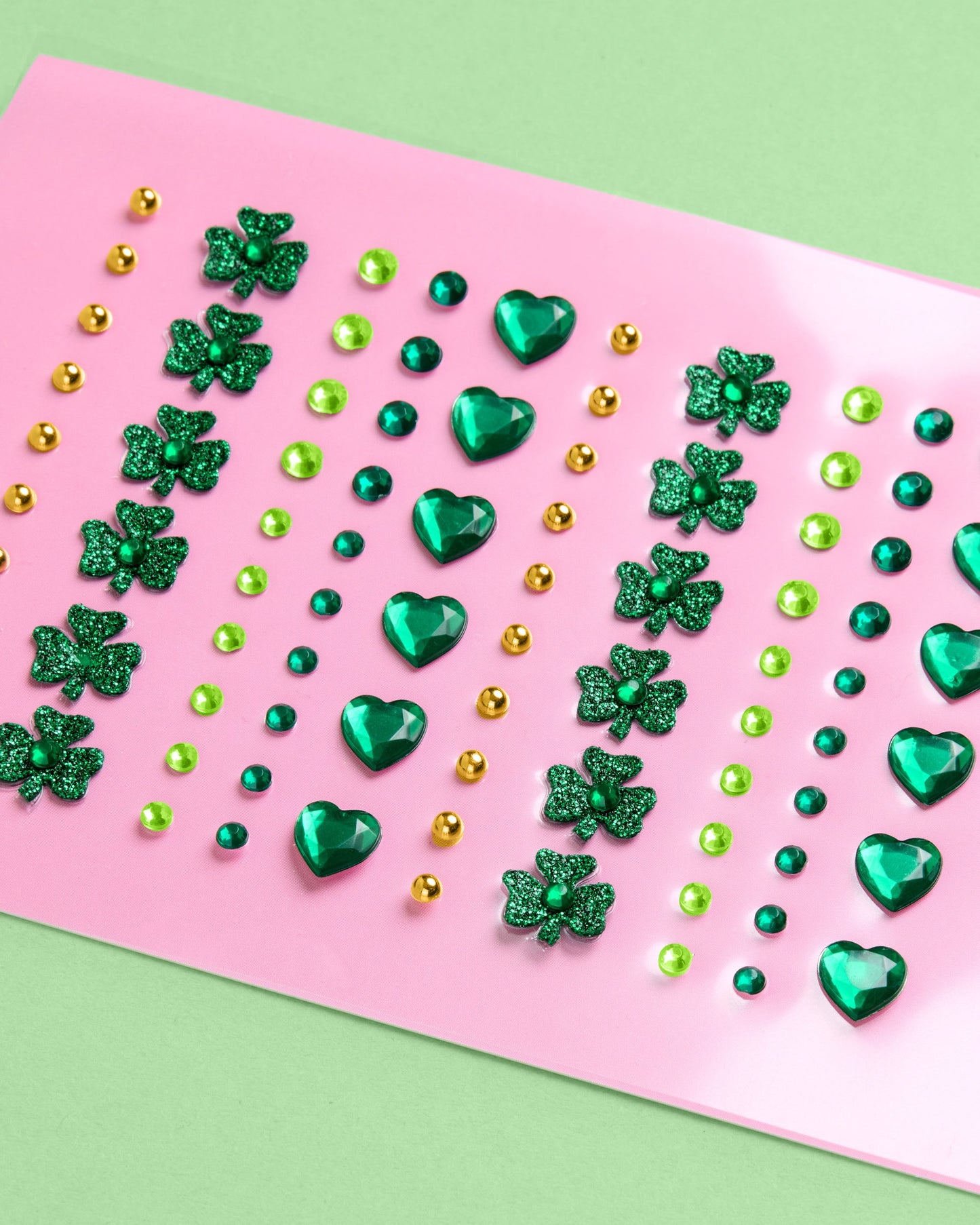 St Patty's Face Gems - 84 adhesive face gems