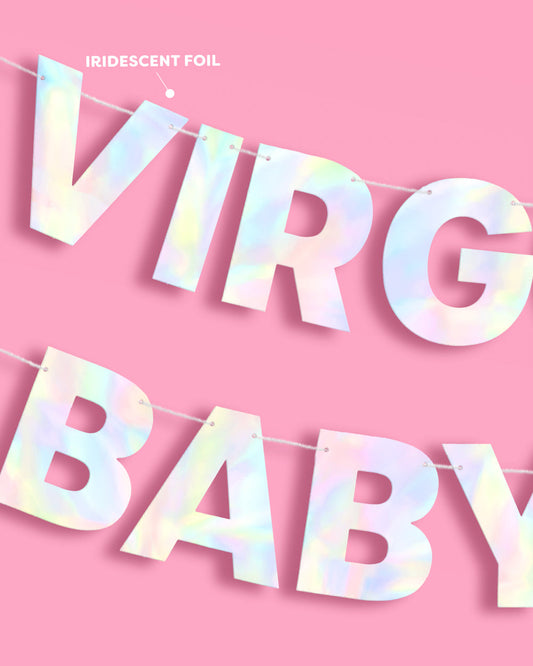 Virgo Baby Banner - iridescent foil banner
