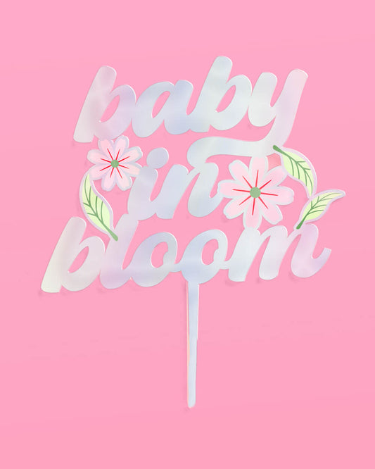Baby in Bloom Topper - iridescent cake topper