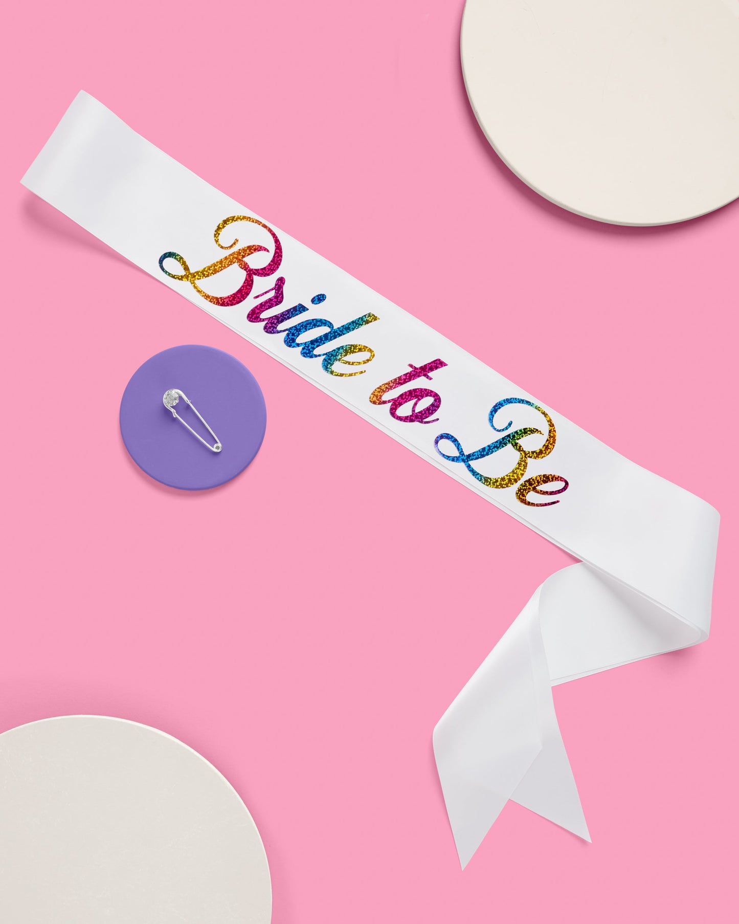 Bride Pride Sash - white silk + rhinestones