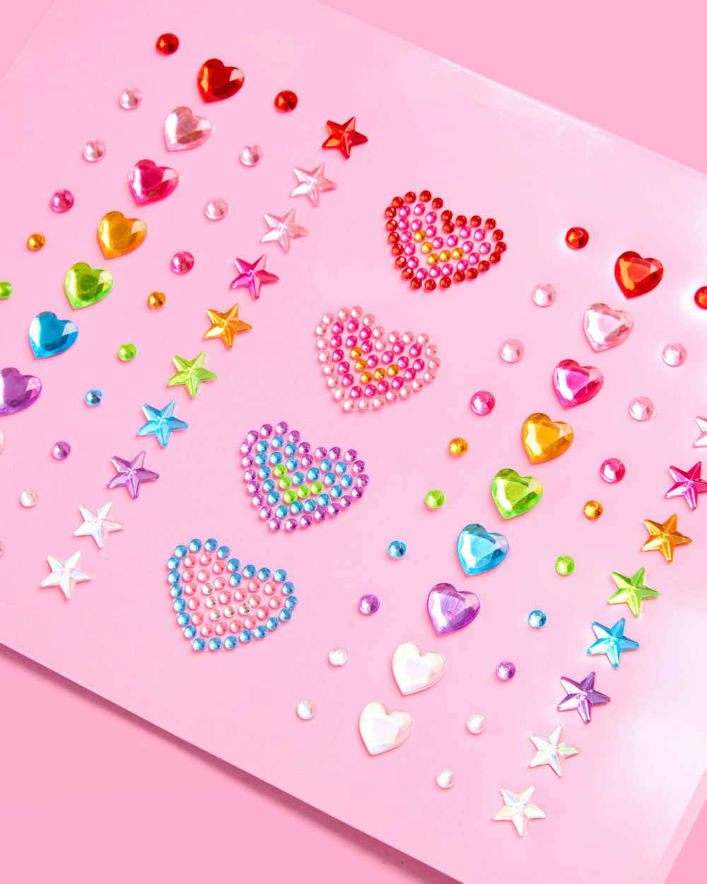 Heart Face Gems - 82 pc rainbow rhinestones