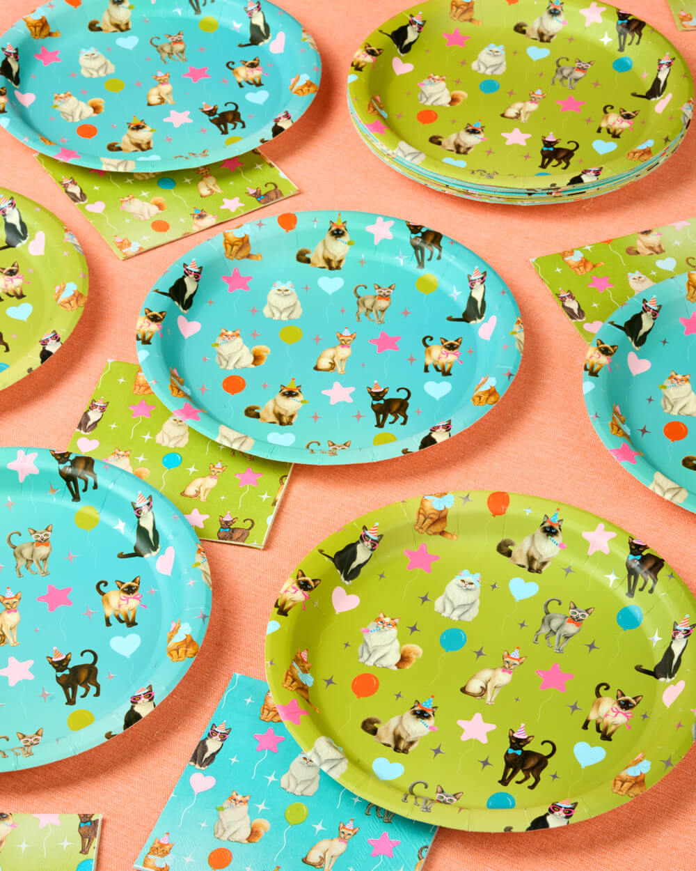 Cat Plates - 24 paper plates