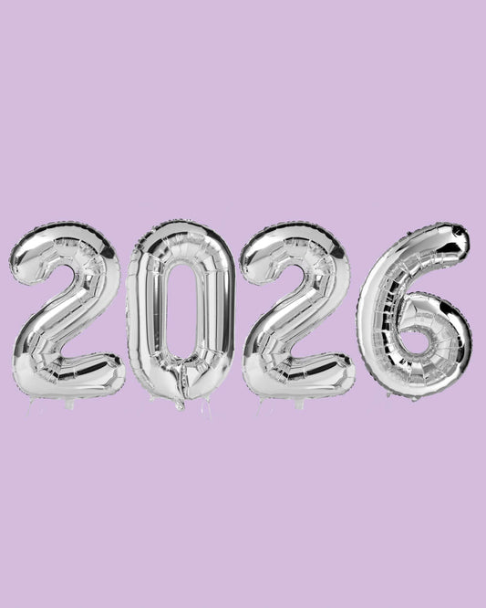 NYE 🪩 Balloons - 40" silver foil balloons