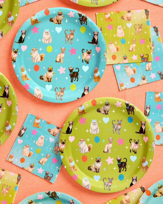 Cat Plates - 24 paper plates