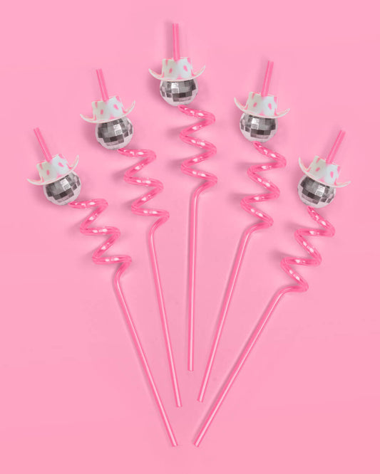 Disco Cowgirl Straws - 12 reusable straws