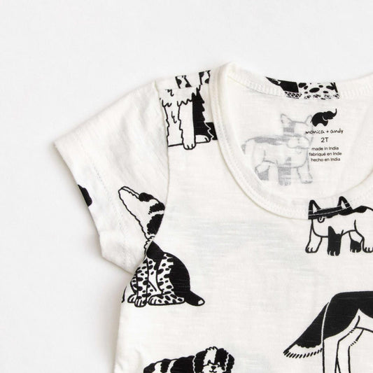 Short Sleeve Peplum Top - Puppy Love