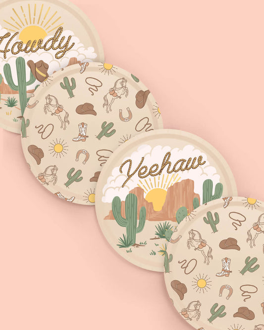 Wild Wild West Plates - 12 paper plates