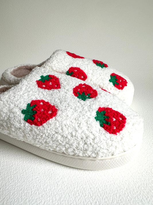 Strawberry Plush Slippers
