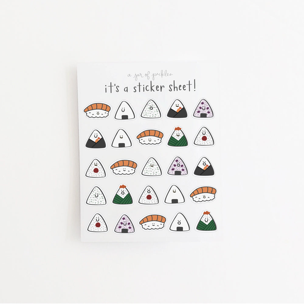 Mini Onigiri Clear Sticker Sheet