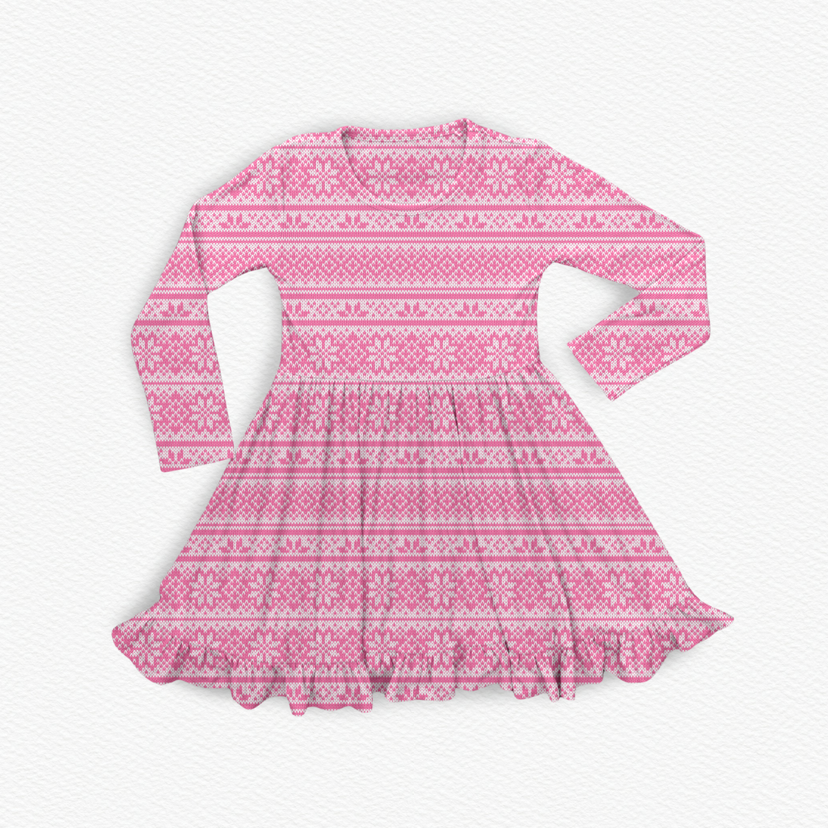 Luxe Ribbed Knit Twirl Dress -Peppermint Pink