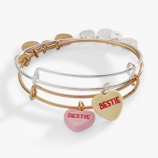 Sweetheartsยฎ 'Bestie' Charm Bangles Set of 2