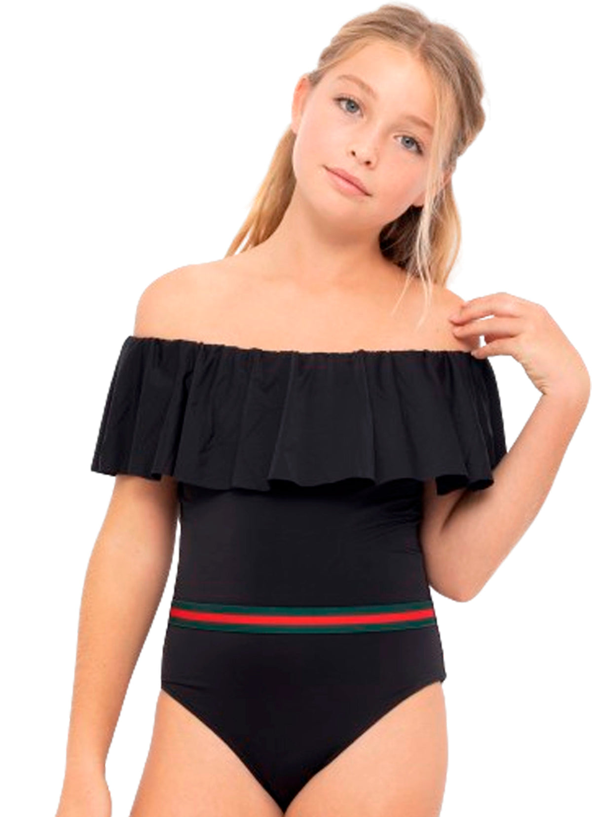 Black Swimsuit with Belt