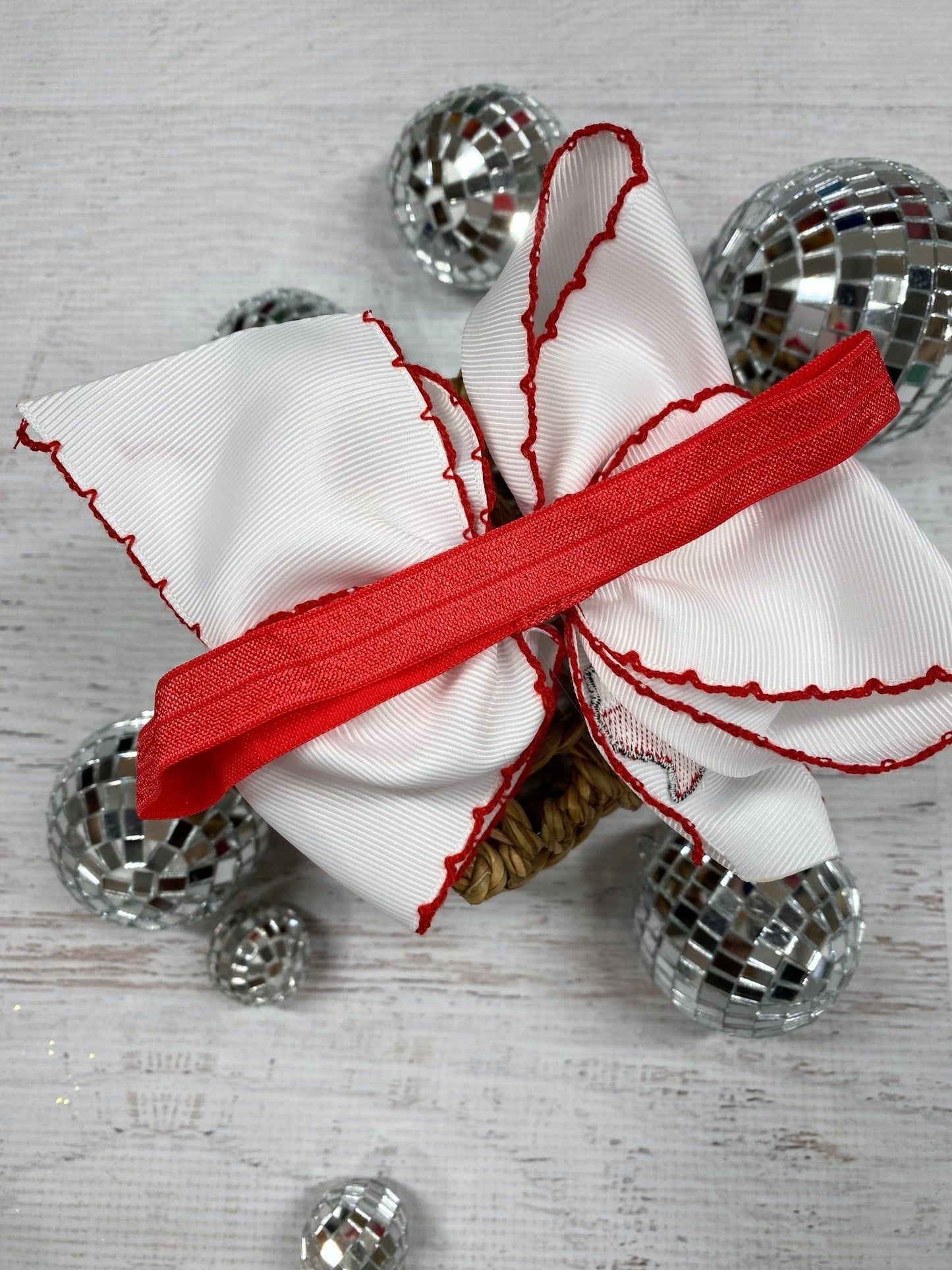 Texas Flag Moonstitch Hair Bow