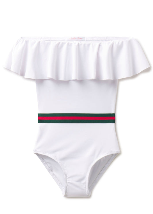 White Swimsuit with Belt