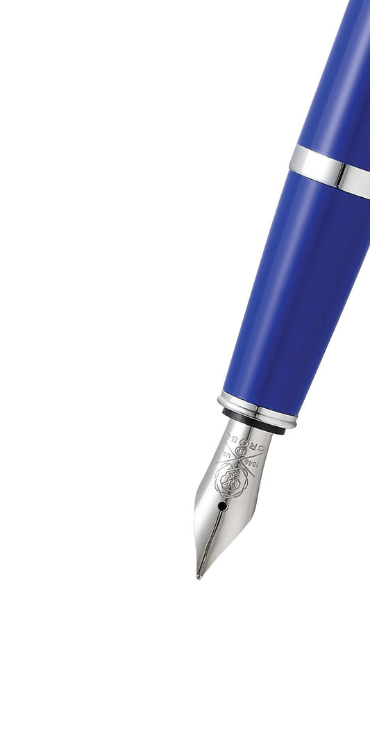 Bailey Lightâ„¢ Polished Blue Resin Fine Nib Fountain Pen