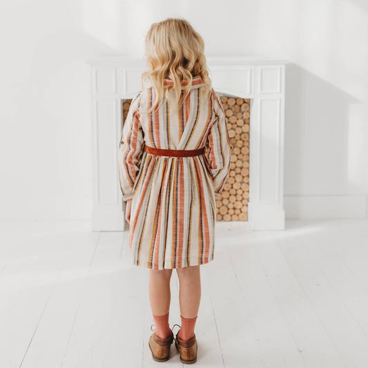 Yarn Dyed Striped Shirt Dress