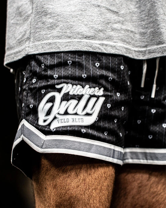 YOUTH Mesh Pinstripe Shorts - Black/White