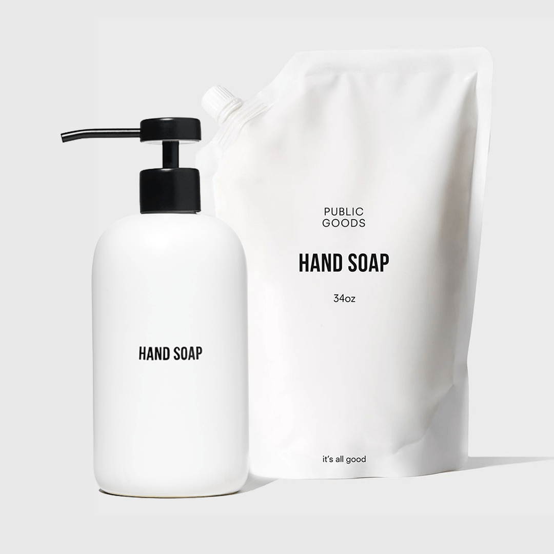 Stoneware Soap Dispenser + Hand Soap Refill